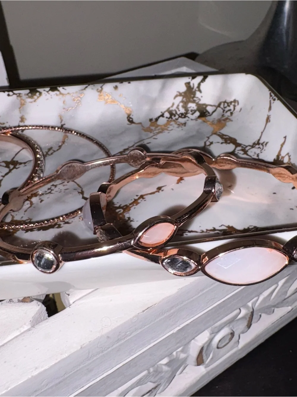 6 Rose Gold Stackable Bangle Bracelets - Picture 8 of 12